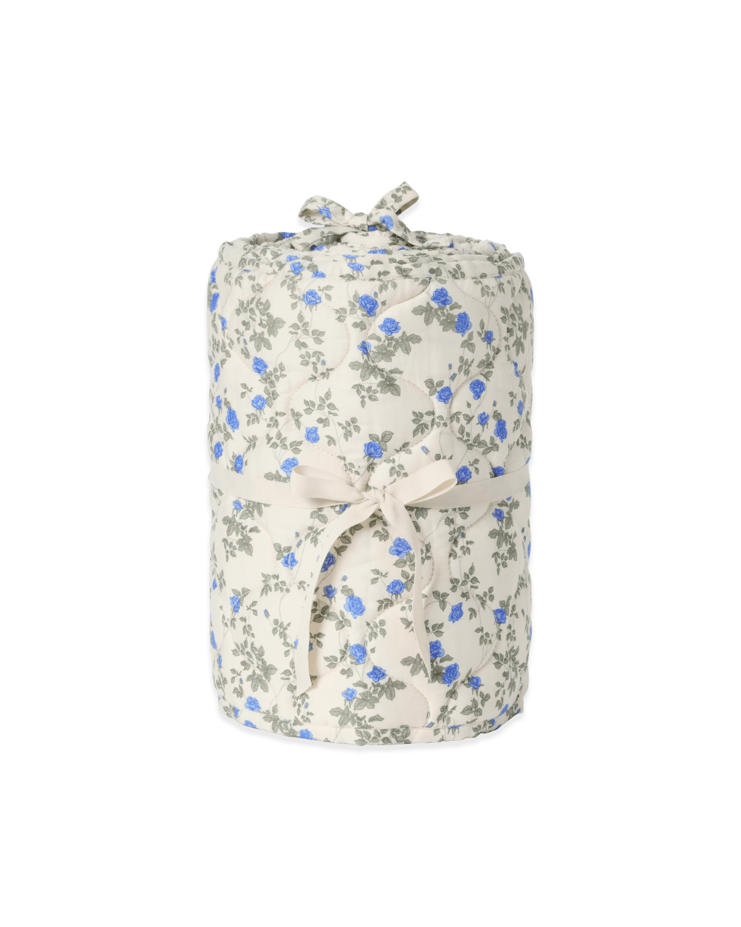 Satinquiltad spjälsängskant