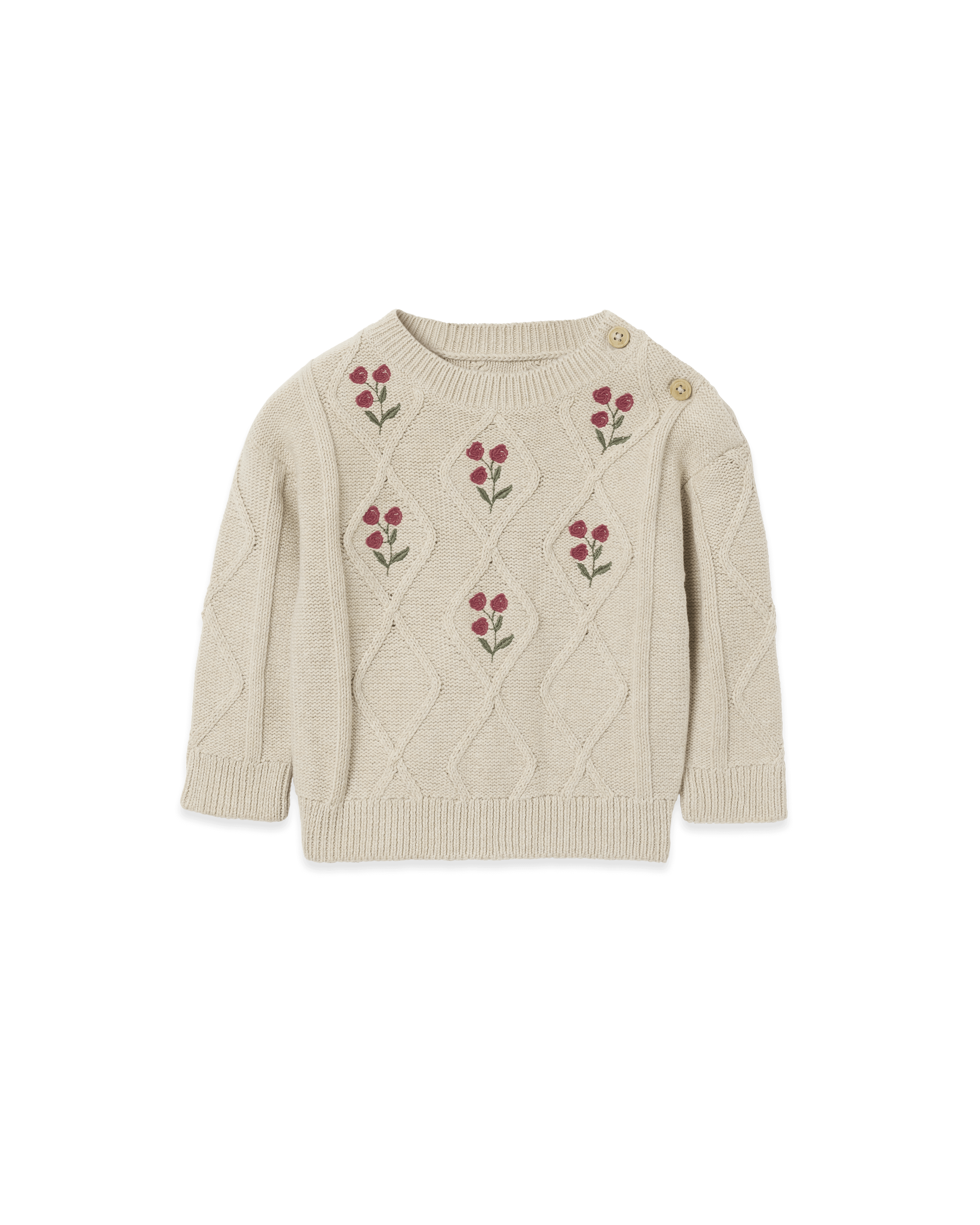 Broderad stickad tröja